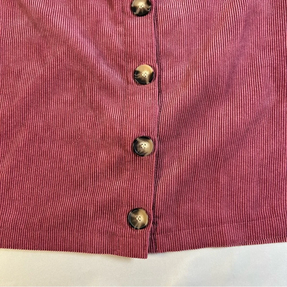 IN‎ San Francisco Women’s Corduroy Button-Front Skirt, Pink Size 1